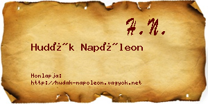 Hudák Napóleon névjegykártya